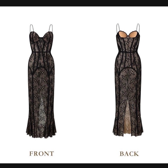 No. 6 Black Lace Maxi Dress L M size - Picture 2 of 2